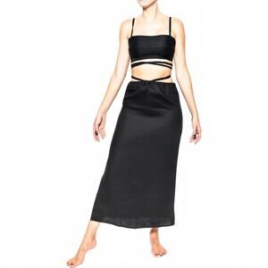 NEW THREE MUSES raffaela midi skirt in black